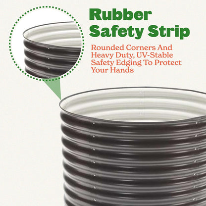 Epic Gardening 5-in-1 Modular Galvanized Raised Garden Bed Kit, 30" Short Metal Planter Box, Durable Aluzinc Steel Raised Garden Bed Outdoor for Vegetables, Herbs, Flowers & Fruits - Round Slate Grey