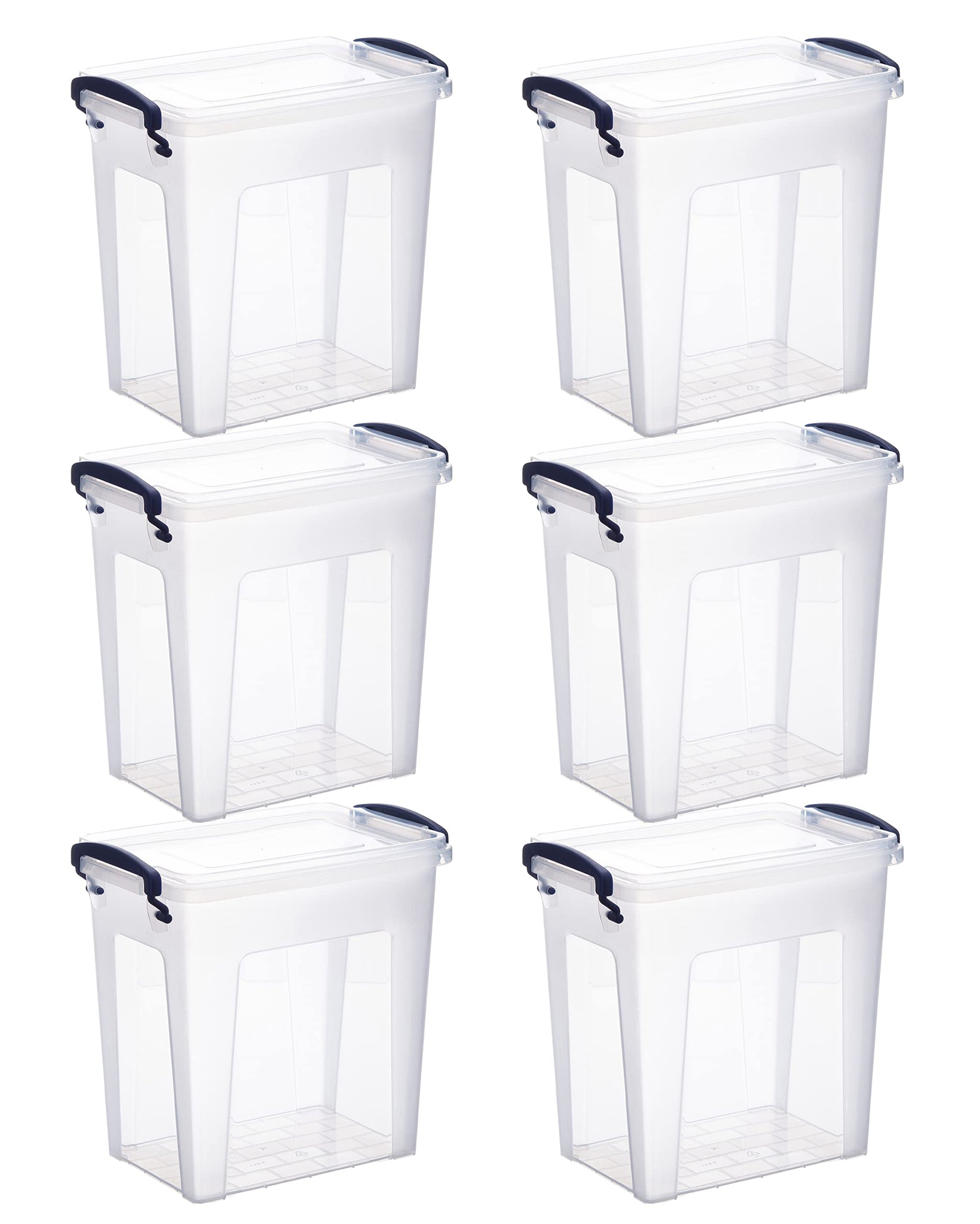 Superio Clear Storage Boxes with Lids, 8.75 Quart Plastic Container Bins for Organizing, Stackable