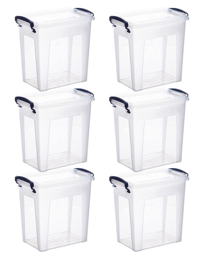 Superio Clear Storage Boxes with Lids, 8.75 Quart Plastic Container Bins for Organizing, Stackable