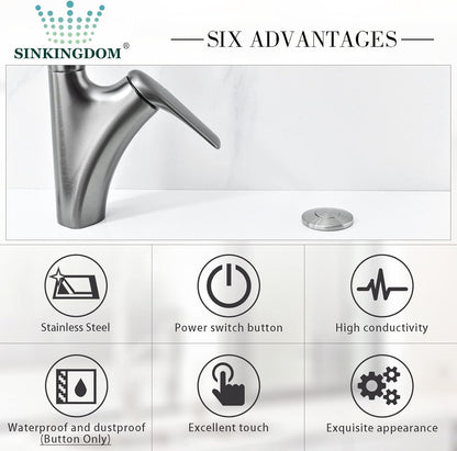 Garbage Disposal SinkTop Air Switch Kit with Stainless Steel Button,Brushed Nickel