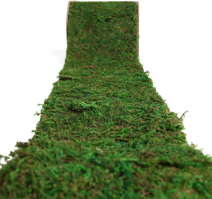 Moss Roll, Dried Moss for Crafts, Moss Table Runner for Fairy Gardens, Wedding Woodland Decor, Preserved Moss Mat for Table Decoration (4" W x 48" L)