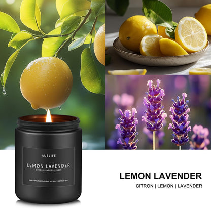 Lemon Lavender Candle | Scented Candles for Home, Aromatherapy Gifts - Soy Candles for Home Scented, Candle Gift for Women Men, Natural Fragrance -7oz 50 Hours Long Burning