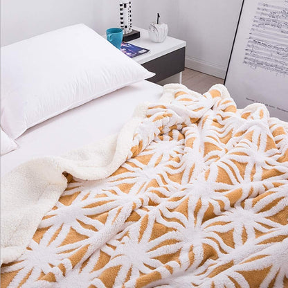 UKELER Yellow Sherpa Fleece Blanket Ultra Plush Lightweight Throw Blankets Cozy Soft Luxury Blanket for Couch Bed 60'' x 50''