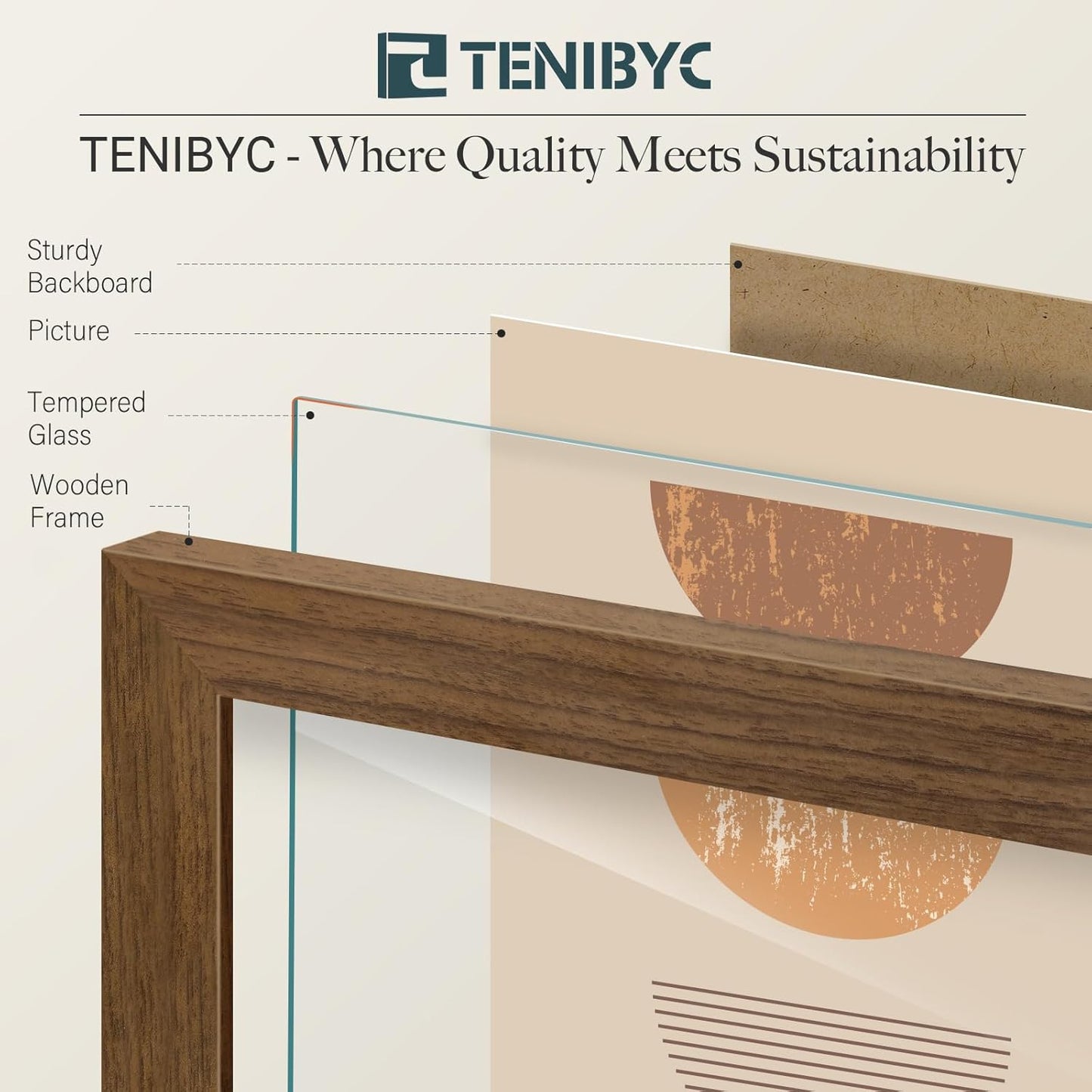 12x18 Poster Frame 3 Pack - Brown Woodgrain, Wood Poster Frame, HD Tempered Glass, Wall Gallery Picture Photo Frame