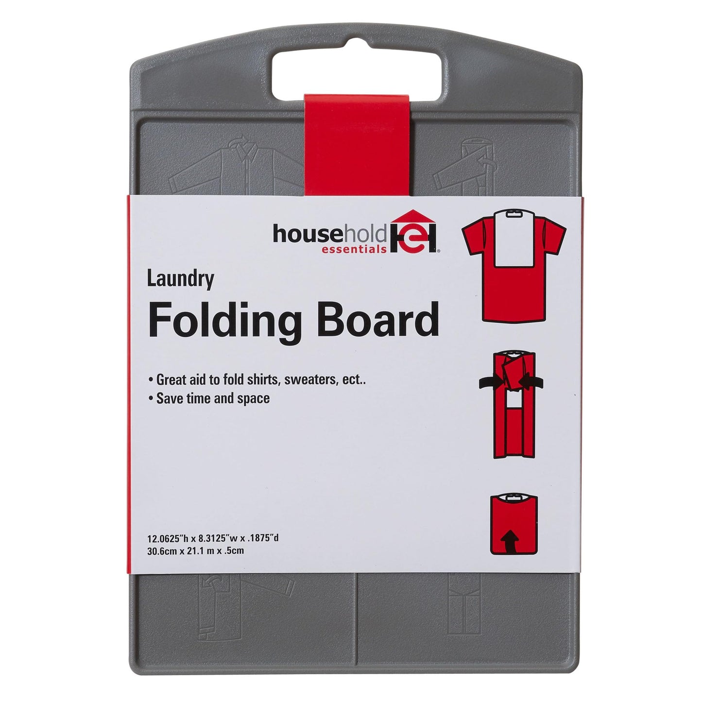 Household Essentials Shirt Folding Board for T-Shirts, Polos & Dress Shirts, Space Saving Laundry