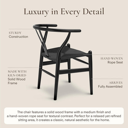 POLY & BARK Weave Chair Set of 2 in Pitch Black