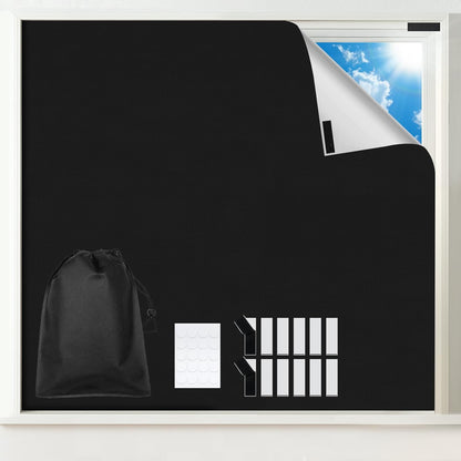 Blackout Window Cover, Portable DIY Window Blinds,Travel Window Blackout Curtains for Baby Nursery, Bedroom, Dorm Room and Media Room (Black 118"x57")