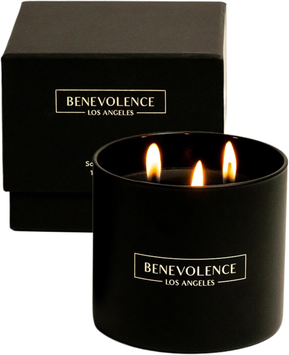 Benevolence LA 3 Wick Candle, Santal Large Scented Candle | Soy Candles | Gifts for Women and Men | Home Fragrance | Aromatherapy | Bathroom Freshener 14.5 Oz, 45 Hour Burn