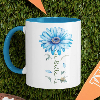 Adorable Gerbera Daisy Flower Mug, Customized Flower Themed Cup With Name, Novelty Daisy Flower Accent Mug 11oz 15oz, Custom Daisy Lover Coffee Cup, Personalized Flower Mug For Birthday