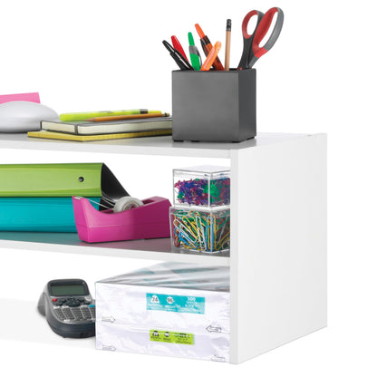 Whitmor Stackable 28" Extra Wide 2-Shelf Storage Organizer,Stackable Wood Combination Shoe