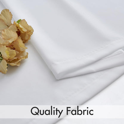 MIULEE White Privacy Sheer Curtains That Let Light in Non-See-Through Semi Sheer Curtains Light Filtering Window Curtain Drapes for Living Room Bedroom 42 X 45 Inches Long 2 Panels Set