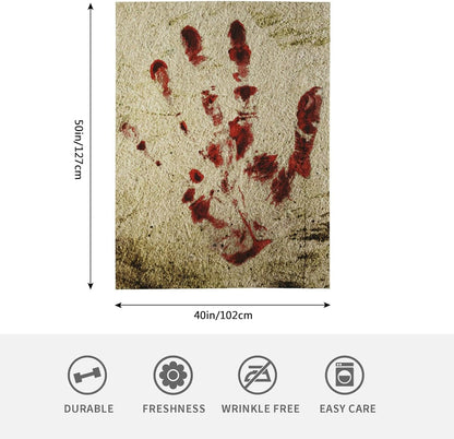 HGOD DESIGNS Bloody Hand Flannel Fleece Bed Blanket Throw Blanket Lightweight Cozy Plush Blanket for Bedroom Living Rooms Sofa Couch 40"x50"