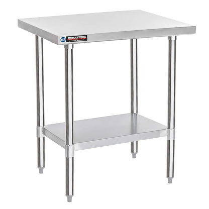 DuraSteel 24x30 Stainless Steel Work Table - NSF Commercial Prep Metal Table - Outdoor Pizza Oven Stand w/Under Shelf - Kitchen Island Laundry Utility Garage Microwave Stand Large Rolling Storage Cart