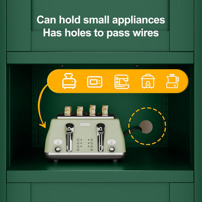 Tall Narrow Storage Cabinet 66.93" H Tall Bathroom Cabinet Metal Pantry Cabinets, 4 Adjustable Shelves for Kitchen, Home Office, Living Room, Dinning Room (20 inches Wide Green)