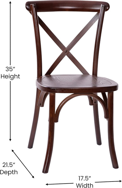 EMMA + OLIVER Walnut X-Back Chair