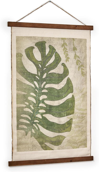 American Art Decor Leaf Wall Scroll Tapestry with Rope