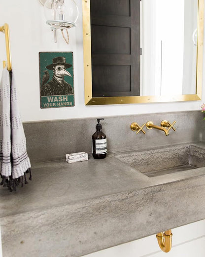 ALKB Halloween Bathroom Decor 8x12 Inch - WASH YOUR HANDS, Gothic Vintage Metal Tin Sign, Novelty Gifts for Men Women Adult