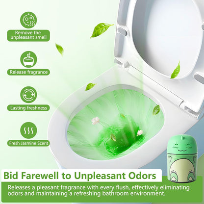 Toilet Bowl Cleaners Bottle Bathroom Toliet Bowl Cleaner with Fresh Jasmine Scent Cute Dinosaur Shaped Toilet Tank Cleaner (Green)