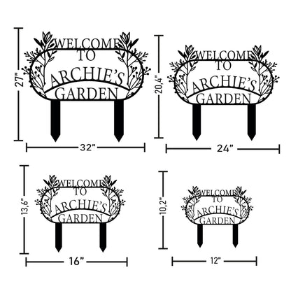 Personalized Metal Garden Sign with Stake, Custom Garden Decor for Outdoor, Custom Family Name Sign, Patio Decorations, Lawn Art, Farmhouse Decorative, Housewarming Gift (CstmDesign3)