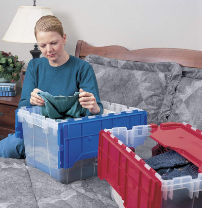 Akro-Mils KeepBox 12 Gallon Storage Container, Nesting and Stackable Plastic Storage Box with Lid