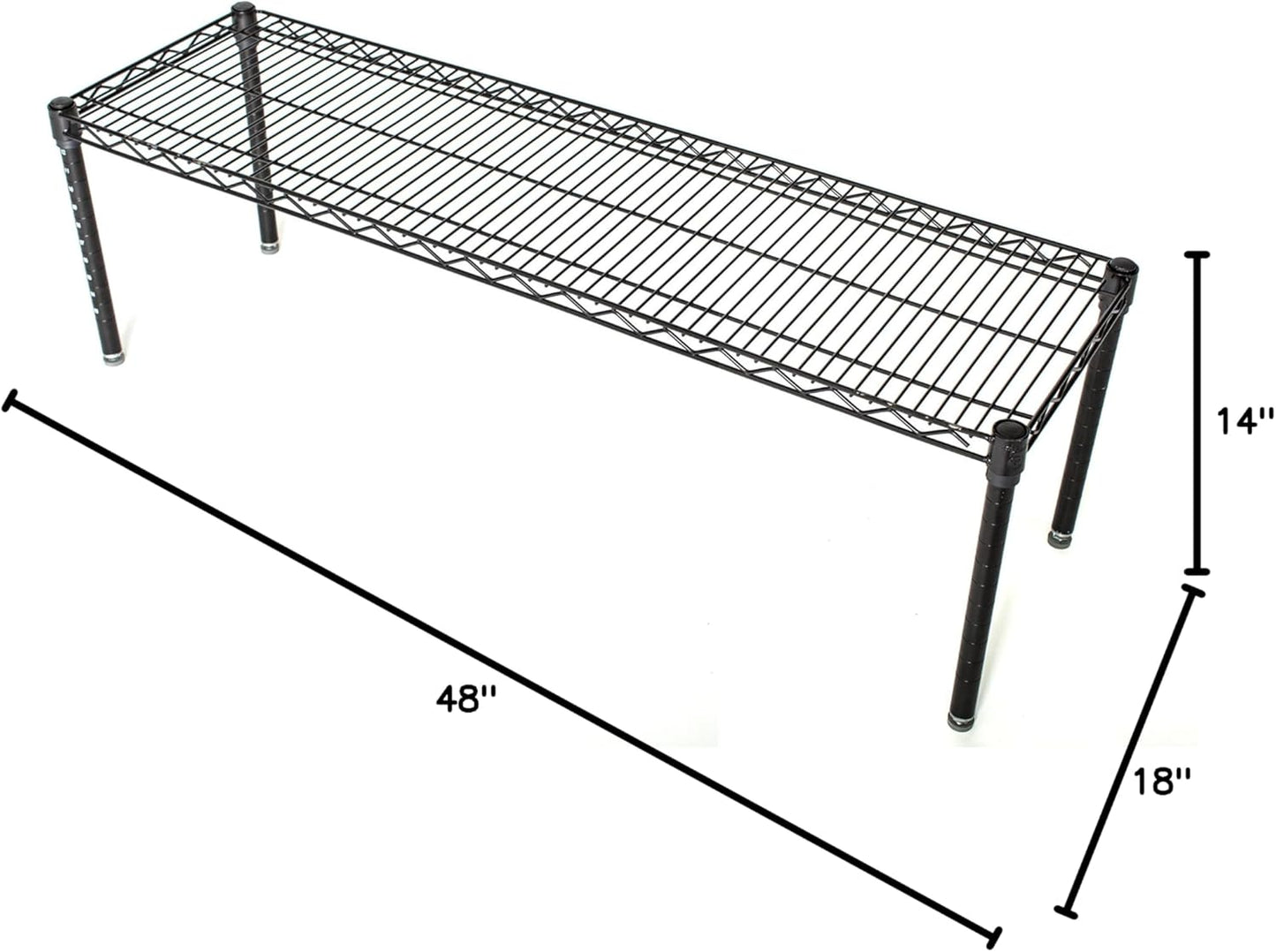 Omega Products Corporation 18" Deep x 48" Wide x 14" High Black Stationary Dunnage Rack