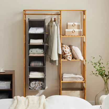 YOUDENOVA Hanging Closet Organizer and Storage, 6-Shelf, Grey