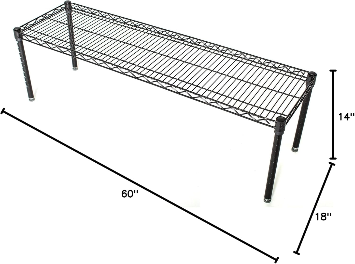 Omega Products Corporation 18" Deep x 60" Wide x 14" High Black Stationary Dunnage Rack