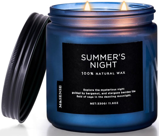 M&SENSE Summer's Night Scented Candle, 11.6oz Natural Soy Wax Clean Non Toxic for Home, Medium 2