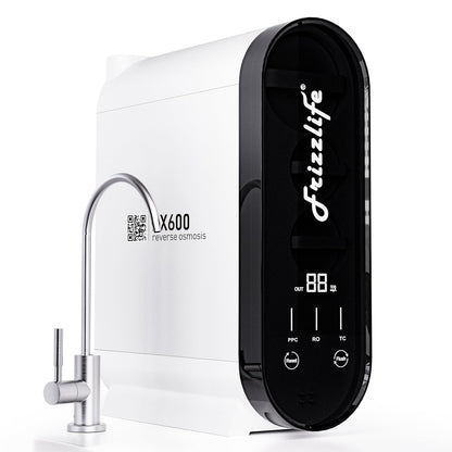 Frizzlife RO Reverse Osmosis Water Filtration System - 600 GPD Fast Flow Under Sink RO Water Filter, Tankless, Reduces TDS, 11 Stage, 2:1 Pure to Drain, Compact, BPA Free, PX600