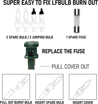 Dazzle Bright Multi-Colored Christmas Mini String Lights, 20FT 100 Count Incandescent Waterproof Fairy Lights Plug in, Connectable Christmas Decorations for Indoor Outdoor Home Party Garden Yard