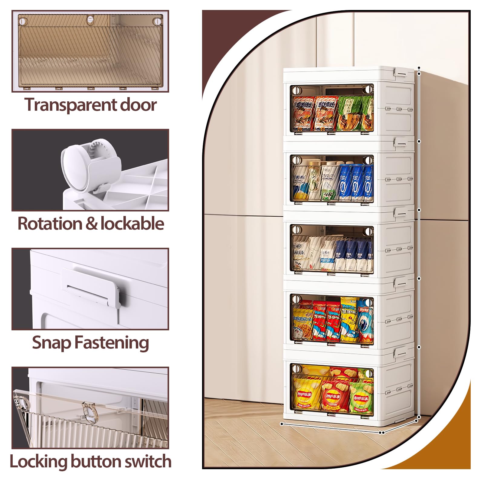 QudraKast 5-Tier Stackable Plastic Storage Bins - 23QT Stackable Storage Bins - Closet Organization