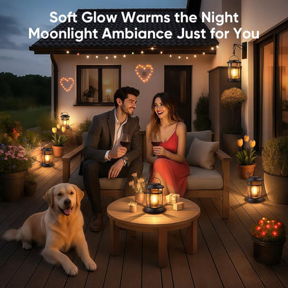 Solar Lanterns Outdoor Waterproof: 2 Pack Hanging Solar Lights for Outside Patio Porch Garden Tabletop Decor - Bright LED Warm White Solar Powered Lighting - 2025 Gardening Lovers Mom Gifts