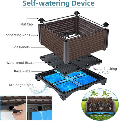 Large Planters for Outdoor Plants - Deepened 20" H, Raised Beds for Gardening Self Watering, Elevated Planter Box with Legs, Rectangular Garden Planters for Outdoor Plants Flowers, 78.7"L x 15.7"W