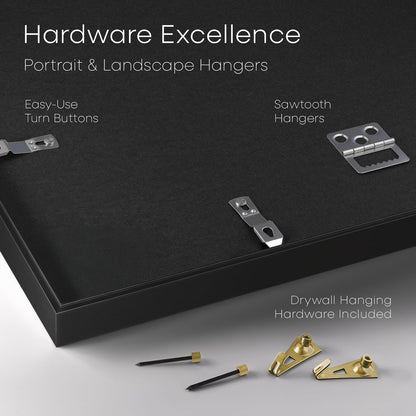 Homeforia 4x9 Business License Frame Black, High End Metal 4 x 9 Certificate Frames with Real Glass, 9x4 Document Frames for Wall or Tabletop, 4 by 9 Picture Frames, Tempered Glass, Wall Kit, Set of 1