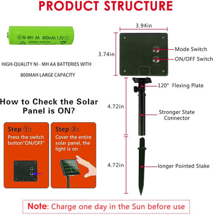 Dazzle Bright 2 Pack Solar String Lights Outdoor, Total 80FT 240LED St. Patrick's Day Waterproof Fairy Lights 8 Modes, Copper Wire Lights for Christmas Patio Party Yard Decoration (Green)