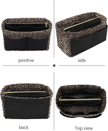 LEXSION Felt Purse Bag Organizer Insert with zipper Bag Tote Shaper Fit Speedy Neverful PM MM