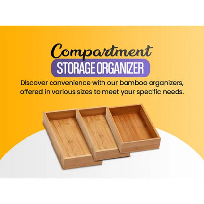 YBM Home Bamboo Drawer Organizer Storage Box for Kitchen Drawer, Junk Drawer, Office, Bedroom