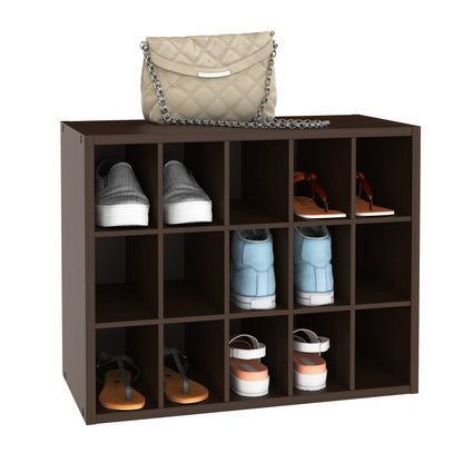 ClosetMaid 15 Cube Stackable Storage Organizer for Shoes, Bags, Crafts, Hobbies with Wood Shelves