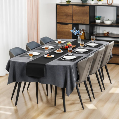 Myir JUN Dual Sided Placemats, Faux Leather Set of 8 for Dining Table, Non-Slip Washable Heat Resistant Indoor Outdoor Table Mats (Gray Black)