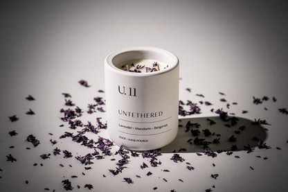 U.11 Luxury Scented Candle – Lavender, Mandarin & Cedarwood | Hand-Poured in USA w/ 100% Natural Coconut & Apricot Wax | Double Wick, Long-Lasting Aromatherapy Candle for Home, Gift & Rest (12.5 oz)