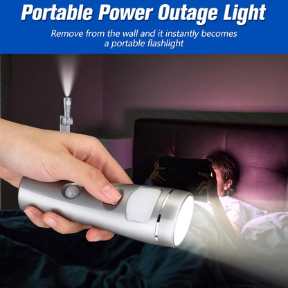 Enhon 3 Pack 4 in 1 LED Emergency Lights for Home Power Failure, Rechargeable Plug in Flashlight Motion Sensor Night Light, Automatic Turn On Power Outage Light for Home Hurricane Supplies