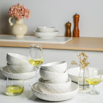 Sureasy Ceramic Ice Cream Bowls Set of 4-12 oz White Small Dessert Bowls for Kitchen, Perfect for Rice, Fruit and Sauce, Microwave & Dishwasher Safe