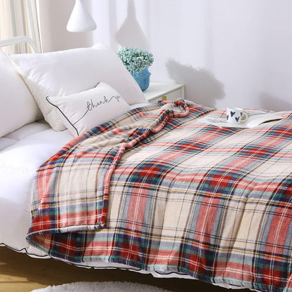MERRYLIFE Plaid Throw Blanket for Couch | Soft Decorative Ultra-Plush Colorful| Throw Size Travel Blanket Plush|(50" 60",Tartan)