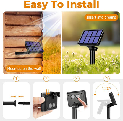 btfarm 4 Pack Solar Halloween String Lights Outdoor, 320LED 132FT Orange Purple Solar Fairy Lights Outside Waterproof, 8 Modes Solar Powered Twinkle Lights for Tree Garden Patio Halloween Decorations