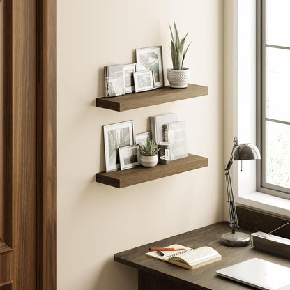 BAMEOS Floating Shelf, 24x6 Wall Shelf,Decor Wall Mounted Shelves,Hanging Shelf Set for Bathroom Kitchen Living,Kitchen,Room Bedroom Storage