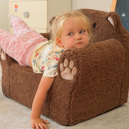 ALIMORDEN Animal Series Kid's Chair, Ultra-Soft Comfy Foam Filled Toddler Sofa Chair, Cute Animal-Shaped Design Toddler Couch, Lightweight Birthday for Boys & Girls (Brown Bear)