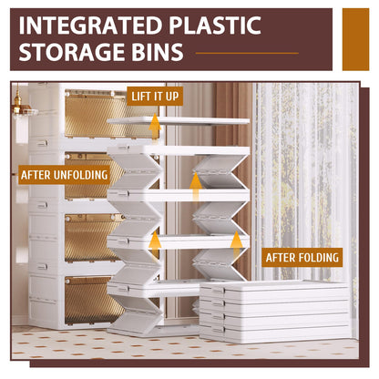 QudraKast 5-Tier Stackable Plastic Storage Bins - 23QT Stackable Storage Bins - Closet Organization