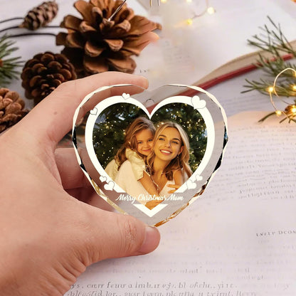 Bemaystar Personalized Crystal Christmas Ornaments with Photo,Custom Christmas Ornament,Personalized Christmas Ornaments 2024,Bridal Shower Gifts for Bride
