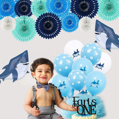 BEISHIDA Blue White Hanging Honeycomb Round Paper Fans Decoration Kit for Baby Boy Shower 1st Birthday Navy Ocean Wedding Under The Sea Theme Photo Booth Backdrops Paper Party Supplies（11packs）
