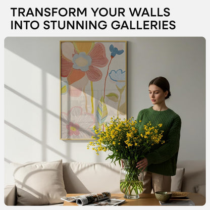 Homeforia 20x30 Poster Frame Gold, High End Metal 20 x 30 Picture Frames with Mat 16 by 24 Photo, 20x30 Gold Frame Matted to 16x24 Print, 30x20 Large Hanging Frames, Tempered Glass, Wall Kit, Set of 1